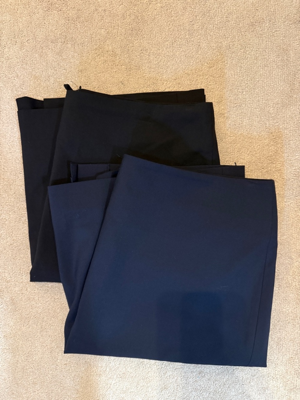 2 Lands End Classic Washable Wool Pencil Skirt - Solid Navy and Black sz 12